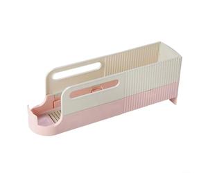 Dispenser per lattine per bevande a gravità, per 5 lattine, corpo trasparente che consente una rapida valutazione dell'inventario in ambienti domestici o commerciali (rosa)