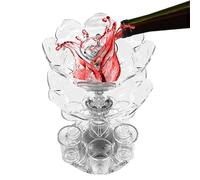 Dispenser per liquori con bicchieri, dispenser di alcol acrilico con 6 bicchieri, dispenser per bevande da bar, dispenser per bicchierini e supporto con Glassesa per casa, bar, festival