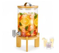 Dispenser per malattia con rubinetto da 3.5 l, dispenser per acqua, in vetro, con supporto, succo di ghiaccio Far, acqua, cocktail, birra fatta in casa