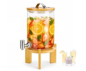 Dispenser per malattia con rubinetto da 3.5 l, dispenser per acqua, in vetro, con supporto, succo di ghiaccio Far, acqua, cocktail, birra fatta in casa