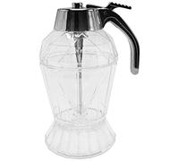 Dispenser per miele con supporto, 14,5 x 7,9 cm, dispenser per miele/sciroppo, contenitore in plastica trasparente senza fuoriuscite, funzionamento con una sola mano, anche per sciroppo o succo