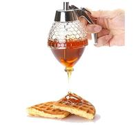 Dispenser per miele in acrilico NatureMan, vaso di miele con supporto, senza gocciolamento, facile da usare, 8 once, ideale per sciroppo, zucchero, salse, condimenti e altro ancora