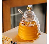 Dispenser Per Miele In Barattolo Di Miele Con Asta Per Mescolare E Coperchio Con