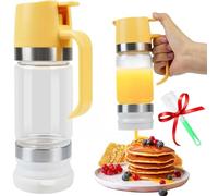 Dispenser per miele senza gocciolamento con base, barattolo di vetro aggiornato da 500 ml e manico anti-sporco, utensile da cucina Boutique 2026, contenitore per sciroppo per caffè, tè e pancake