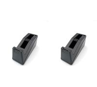 Dispenser per Nastro Adesivo, Professionale da Banco con Fondo Antiscivolo e Portapenna, Doppio Supporto per Rotoli da 33/66 m, Colore Nero (Confezione da 2)