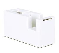 Dispenser per nastro da scrivania, in silicone, antiscivolo, con base ponderata, per ufficio, scuola e articoli per la casa (bianco puro)