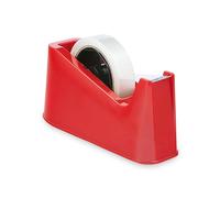 Dispenser per nastro resistente, base in gomma antiscivolo, lama di taglio affilata di alta qualità, distributore di adesivo da scrivania, taglio uniforme, erogazione con una sola mano (rosso)