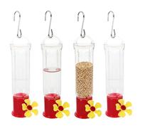 Dispenser per nettare per - Abbeveratoio trasparente sospeso, design protezione insetti, contenitore per alimentazione in stile floreale Hardware di sospensione in metallo antiruggine |