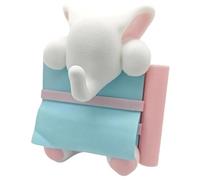 Dispenser per note adesive con portapenne, supporto da scrivania in resina rosa a forma di mucca, dispenser per note pop-up, portapenne da scrivania per accessori da ufficio, 9,5 x 7,6 x 10,6 cm