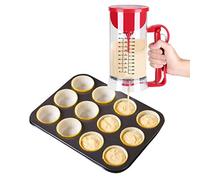 Dispenser per Pastella 1200ml Plastica Macchina Elettrica per Pancake Cupcake Senza Fili con Maniglia per Spremere ed Etichetta di Misurazione, Frullatore per Panna per Utensili da Forno