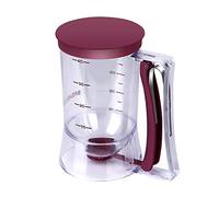 Dispenser per pastella da 4 tazze con manico facile da spremere e segni di misurazione chiari, ideale per pancake, waffle, muffin, crêpes e cupcake, viola