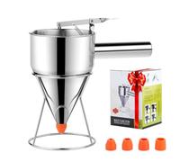 Dispenser per pastella per pancake, dispenser per torte a imbuto multi-calibro, in acciaio inox, con supporto, ideale per pancake, cupcake o qualsiasi prodotto da forno