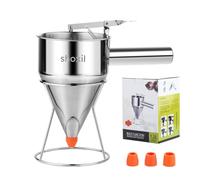 Dispenser per pastella per pancake in acciaio inossidabile, dispenser per torte a imbuto multicalibro con supporto, ideale per pancake, cupcakes o qualsiasi prodotto da forno (1,2 ml)
