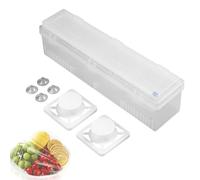 Dispenser per pellicola trasparente, con taglierina, ricaricabile, per avvolgere alimenti, regolabile, riutilizzabile, per casa, bar, hotel, ristorante