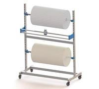 Dispenser per pluriball da pavimento per imballaggio, spostamento e spedizione efficienti, include taglierine integrate per un facile utilizzo