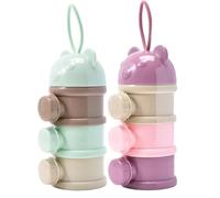 Dispenser per polvere per bambini 2 pezzi, contenitore per latte in polvere portatile a 3 strati 3x7, pratico dispenser per latte in multiuso per da viaggio all'aperto