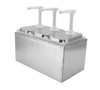 Dispenser per pompa per salsa in acciaio inossidabile, dispenser per salsa per stazione pompa per condimenti Capacità di compressione da 30 ml per ristorante di camion di alimenti (Bomba triple de 2