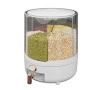 Dispenser per riso - Dispenser rotante per alimenti secchi | Organizzatore per alimenti multi-sezione | Dispenser per cereali da banco | Salva pasti intelligente per cucina e ristoranti