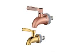 Dispenser per rubinetto del vino in acciaio inossidabile 304, per succhi di bevande e acqua calda, rubinetto dorato con valvola a sfera, compatibile con wine bar (oro rosa spazzolato (16 mm)