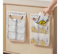 Dispenser per sacchetti della spesa, confezione da 2 pezzi, in rete adesiva da parete, comodo organizer per casa, cucina, ufficio, sacchetti della spazzatura in plastica, riutilizzabili, colore