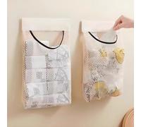Dispenser per sacchetti della spesa - Confezione da 2 sacchetti adesivi da parete in rete, comodi organizer per casa, cucina, ufficio, sacchetti della spazzatura in plastica, sacchetti della