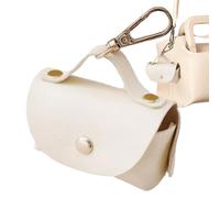 Dispenser per sacchetti di cacca per cani, in pelle PU, 8,9 cm, con cerniera blu cielo, accessorio con moschettone | pratico per la pulizia, per passeggiate all'aperto, viaggi,