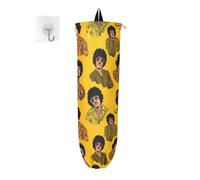 Dispenser per sacchetti di plastica per sacchetti della spesa per cucina, famiglia, amici, nonna, mamma (stile hippy, uomo, giallo)