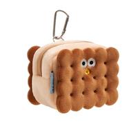 Dispenser per sacchetti per escrementi per cani, contenitore per la spazzatura dei cani, grazioso sacchetto con cerniera a forma di biscotto con clip a moschettone, supporto per organizzare i rifiuti