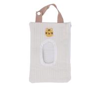 Dispenser per salviette per bambini, contenitore per salviette per bambini con ricamo a cartoni animati, porta salviette ricaricabili portatile di design (tigre bianca)