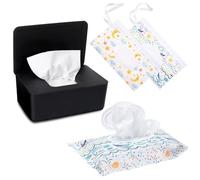 Dispenser per salviettine con 2 porta salviette, portatile, ricaricabile, riutilizzabile, grande scatola porta salviette, contenitore per salviettine da bagno, contenitore per animali domestici,