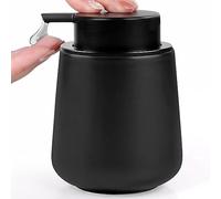 Dispenser per sapone in ceramica nero Umlaca, dispenser per liquidi da cucina, sapone liquido ricaricabile in porcellana 350ml, grande testa della pompa facile da premere, adatto per cucina, bagno