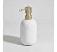 Dispenser per sapone in gres color crema e dorato