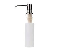 Dispenser per sapone integrato nel lavandino, erogatore con testa in acciaio inossidabile da 300cc per detersivo liquido per cucina, bagno e lavastoviglie, argento