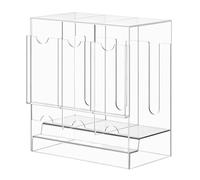 Dispenser per schede - Dispenser per schede acriliche a 3 slot, design con supporto acrilico trasparente, gioco di trading sul posto di lavoro, scrivania da camera da letto sportiva per la casa