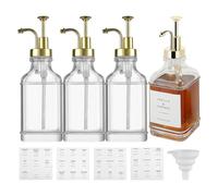 Dispenser per sciroppi in vetro, contenitore per sciroppo con pompa, bottiglia trasparente con etichette per salse, ketchup, sapone per le mani, cucina, ristorante, bar, club, dessert, chef