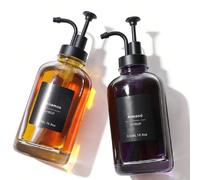 Dispenser per sciroppo di caffè in vetro da 500 ml/16,9 once con pompa, versione aggiornata nera (adesivi non inclusi), adatto per caffetterie 1 pezzovetro