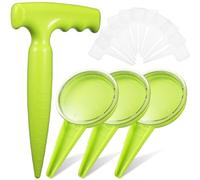 Dispenser per Semi da Giardino Regolabile, Manico Ergonomico | Cinque Impostazioni del Quadrante, Fori per Semi di Varie Misure, Profondità Precisa, con Etichette