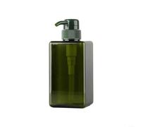 Dispenser per shampoo, 150 ml, ricaricabile, in plastica, per balsamo, bagnoschiuma, gel doccia, design sottile per piano di lavoro del bagno (verde)