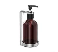 Dispenser per shampoo e balsamo da bagno, da parete, ricaricabile, 300 ml, per gel doccia o sapone liquido (bottiglia argentata)