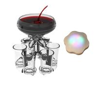 Dispenser per shot con 6 bicchierini, dispenser per bevande per feste | Dispenser per colata Bar per famiglie, festa, karaoke, picnic Il distributore di vino di seconda generazione + f