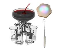 Dispenser per shot con 6 bicchierini, dispenser per bevande per feste | Distributore di vino Bar per famiglie, festa, karaoke, picnic La seconda generazione di fotoelettrico + spazzola