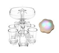 Dispenser per shot con 6 bicchierini, dispenser per bevande per feste | Distributore di vino per interni ed esterni, famiglia, bar, feste, picnic, Il distributore di vino di seconda generazione + f