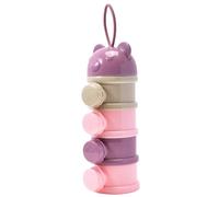 Dispenser per talco per bambini, contenitore per alimenti per bambini impilabile 3x9 con 4 scomparti, pratico dispenser per latte multiuso per conservare snack, latte in polvere, viola..