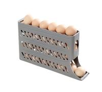 Dispenser per uova da frigo, organizer automatico a 4 ripiani, contenitore per uova con porta laterale per frigorifero | Portauova da banco arrotolabile