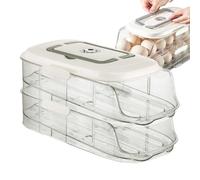 Dispenser per Uova da Frigorifero | Trasparente 2 Livelli Con Coperchio E Scorrimento Automatico | Scatola Portauova | per Cucina, Ristorante, Armadio, Dispensa, Congelatore, Cucina all'Aperto