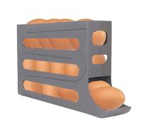 Dispenser per Uova Rotanti, Contenitore Portauova Automatico a 4 Livelli, Vassoio Salvaspazio per Riporre 60 Uova, Adatto per Frigorifero, Armadio Kichen (Grey)