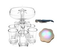 Dispenser per vino - Portabicchieri illuminato in acrilico, dispenser per bicchierini | Supporto per versatore bianco rosso Supporto per bicchierini per liquidi Base luminosa a LED Gioco per bere a ba