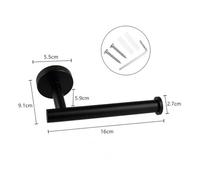 Dispenser Porta Asciugamani Di Carta Autoadesivo | Acciaio Inossidabile, Montaggio A Parete, Sottopensile, Bagno, Uso Cucina(Black -16cm screw)