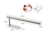 Dispenser Porta Asciugamani Di Carta Autoadesivo | Acciaio Inossidabile, Montaggio A Parete, Sottopensile, Bagno, Uso Cucina(Silver-30cm-A)