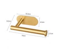 Dispenser Porta Asciugamani Di Carta Autoadesivo | Acciaio Inossidabile, Montaggio A Parete, Sottopensile, Bagno, Uso Cucina(Gold-16cm)